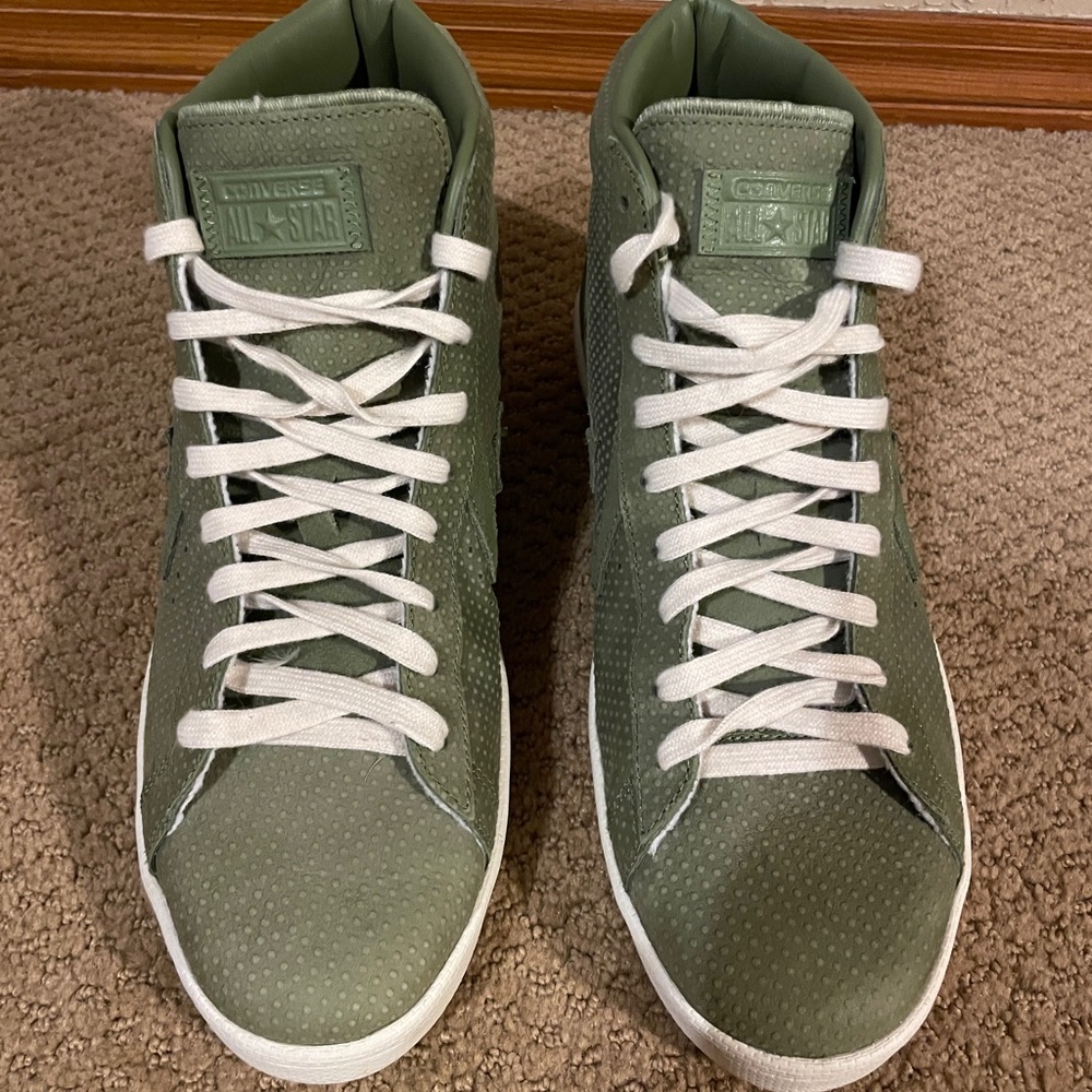 Converse Men's Mid-Top Olive Green Sneakers - Picture 2 of 3